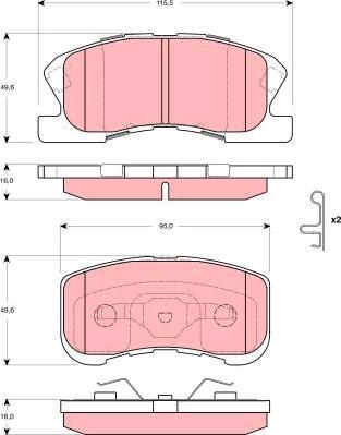 TRW GDB3266 - Тормозные колодки, дисковые, комплект avtokuzovplus.com.ua