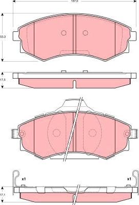 TRW GDB3283 - Гальмівні колодки, дискові гальма autocars.com.ua