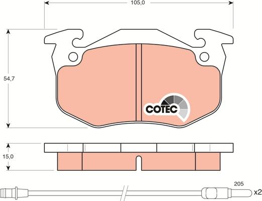 TRW GDB328 - Гальмівні колодки, дискові гальма autocars.com.ua