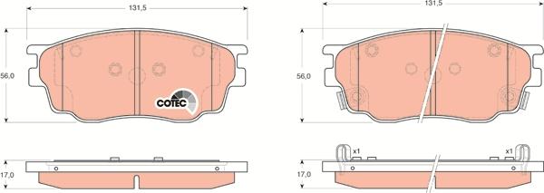 TRW GDB3309 - Тормозные колодки, дисковые, комплект avtokuzovplus.com.ua