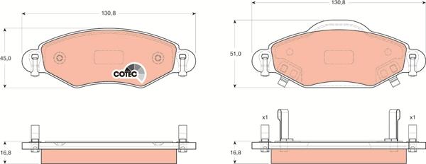 TRW GDB3324 - Тормозные колодки, дисковые, комплект avtokuzovplus.com.ua