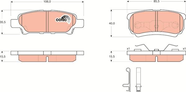 TRW GDB3341AT - Тормозные колодки, дисковые, комплект autodnr.net