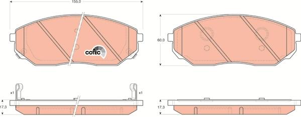 TRW GDB3343 - Тормозные колодки, дисковые, комплект avtokuzovplus.com.ua