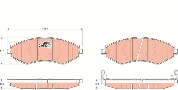 TRW GDB3347 - Гальмівні колодки, дискові гальма autocars.com.ua