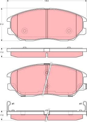 TRW GDB3360AT - Гальмівні колодки, дискові гальма autocars.com.ua