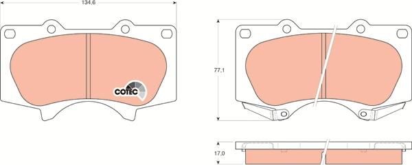 TRW GDB3364AT - Тормозные колодки, дисковые, комплект avtokuzovplus.com.ua