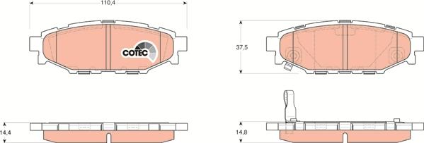 TRW GDB3373DT - Тормозные колодки, дисковые, комплект autodnr.net