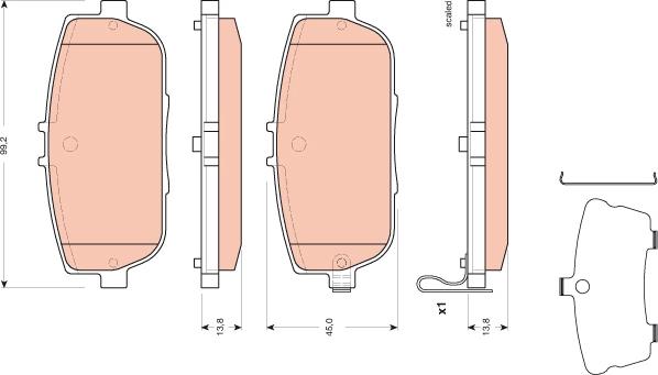 TRW GDB3402 - Тормозные колодки, дисковые, комплект avtokuzovplus.com.ua