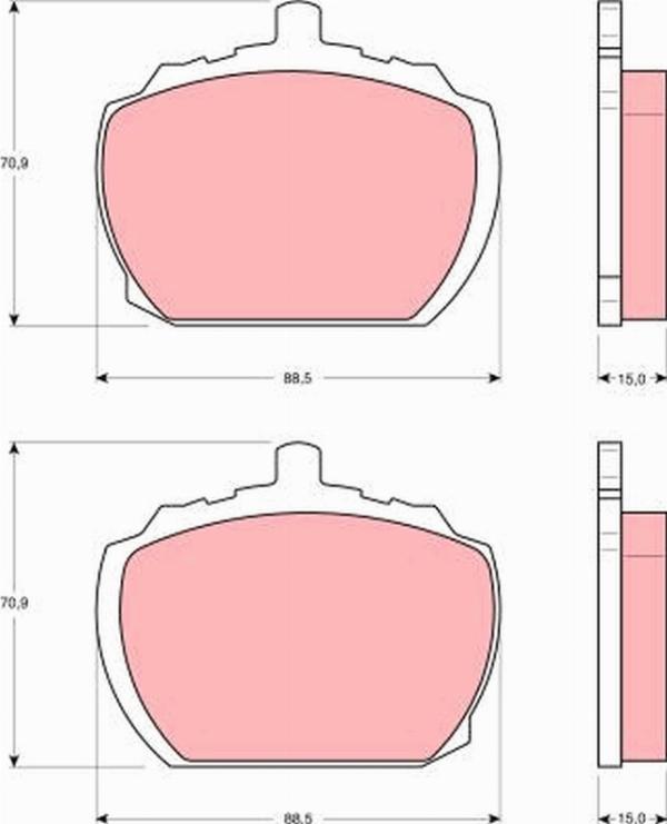 TRW GDB340 - Гальмівні колодки, дискові гальма autocars.com.ua