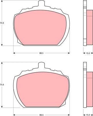 TRW GDB340 - Тормозные колодки, дисковые, комплект avtokuzovplus.com.ua