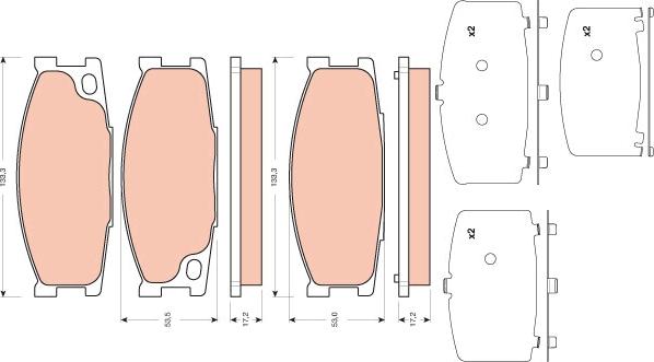 TRW GDB3423 - Гальмівні колодки, дискові гальма autocars.com.ua