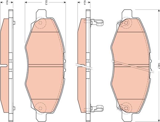 TRW GDB3427DT - Гальмівні колодки, дискові гальма autocars.com.ua