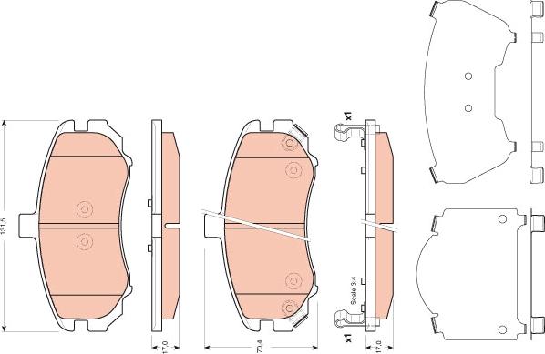 TRW GDB3431 - Тормозные колодки, дисковые, комплект avtokuzovplus.com.ua