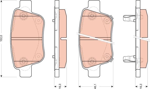 TRW GDB3456 - Тормозные колодки, дисковые, комплект avtokuzovplus.com.ua