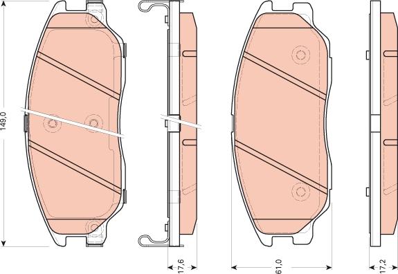 TRW GDB3465 - Тормозные колодки, дисковые, комплект avtokuzovplus.com.ua