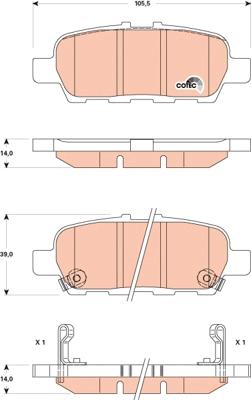 TRW GDB3508AT - Гальмівні колодки, дискові гальма autocars.com.ua