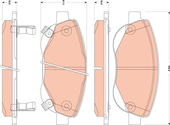 TRW GDB3511 - Гальмівні колодки, дискові гальма autocars.com.ua