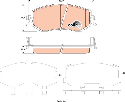 TRW GDB3519AT - Тормозные колодки, дисковые, комплект autodnr.net