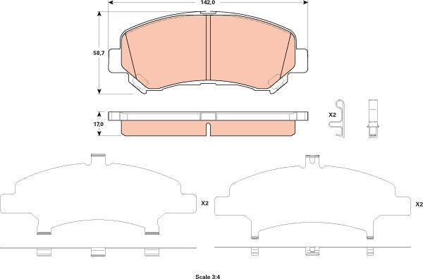 TRW GDB3521 - Тормозные колодки, дисковые, комплект avtokuzovplus.com.ua