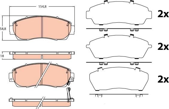 TRW GDB3581DT - Гальмівні колодки, дискові гальма autocars.com.ua