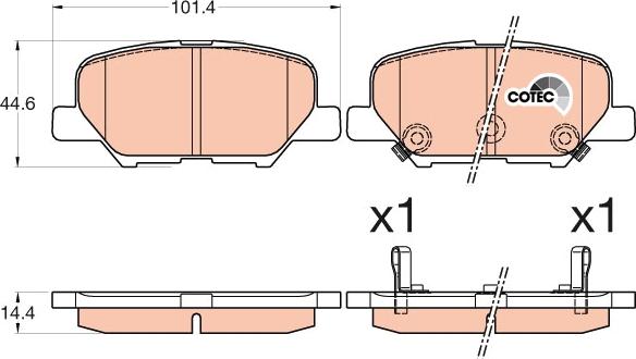 TRW GDB3583AT - Гальмівні колодки, дискові гальма autocars.com.ua