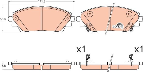 TRW GDB3592 - Тормозные колодки, дисковые, комплект avtokuzovplus.com.ua