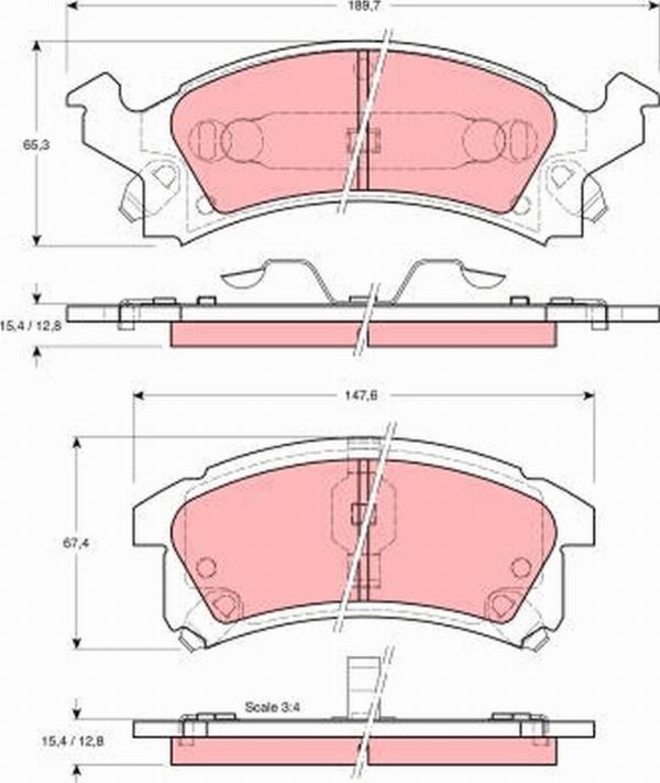TRW GDB4002 - Гальмівні колодки, дискові гальма autocars.com.ua