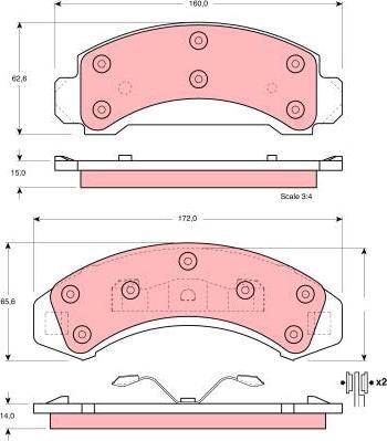 TRW GDB4013 - Тормозные колодки, дисковые, комплект avtokuzovplus.com.ua