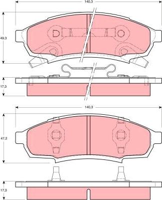 TRW GDB4014 - Гальмівні колодки, дискові гальма autocars.com.ua