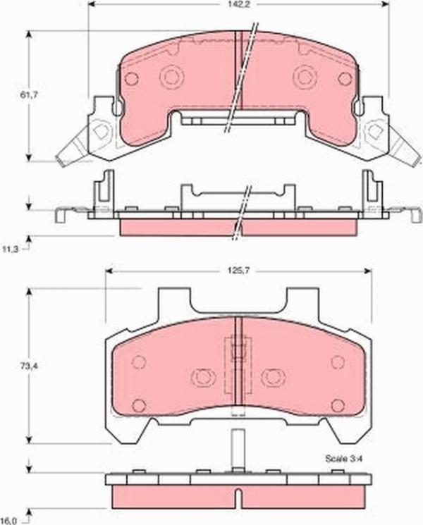 TRW GDB4028 - Гальмівні колодки, дискові гальма autocars.com.ua