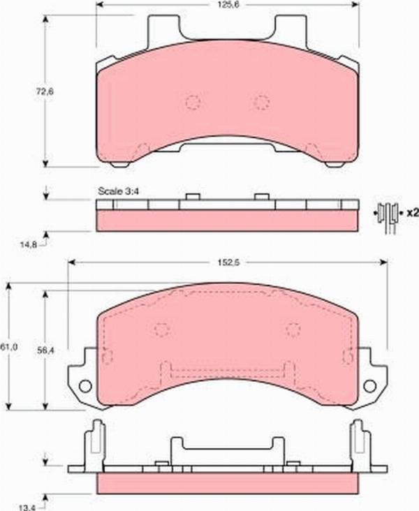 TRW GDB4036 - Гальмівні колодки, дискові гальма autocars.com.ua