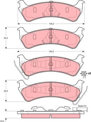 TRW GDB4041 - Гальмівні колодки, дискові гальма autocars.com.ua