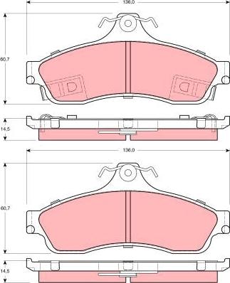 TRW GDB4043 - Гальмівні колодки, дискові гальма autocars.com.ua