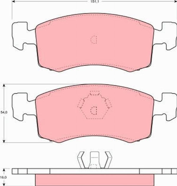 TRW GDB4050 - Гальмівні колодки, дискові гальма autocars.com.ua