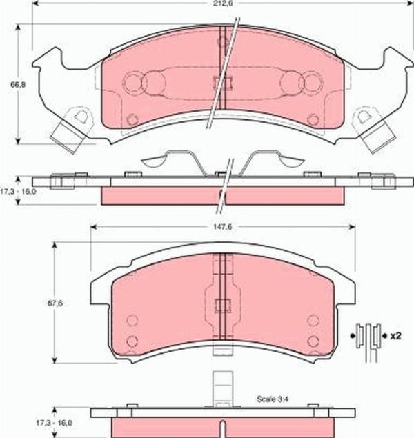 TRW GDB4054 - Гальмівні колодки, дискові гальма autocars.com.ua