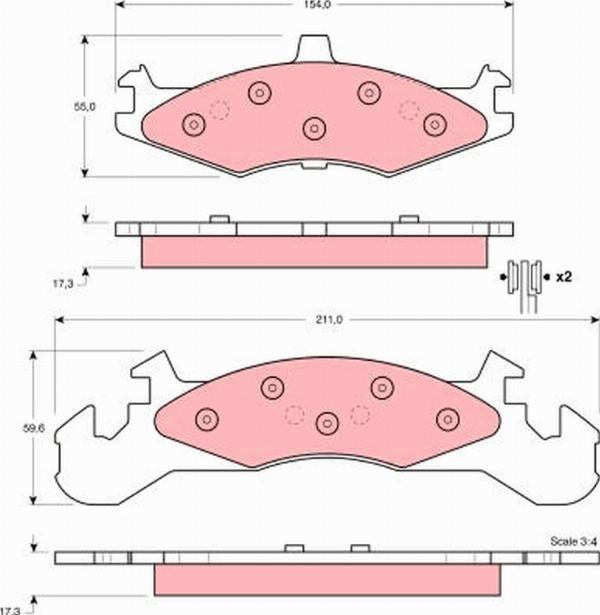 TRW GDB4073 - Гальмівні колодки, дискові гальма autocars.com.ua