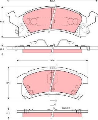 TRW GDB4097 - Гальмівні колодки, дискові гальма autocars.com.ua