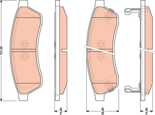 TRW GDB4172 - Гальмівні колодки, дискові гальма autocars.com.ua