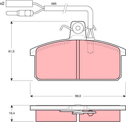 TRW GDB417 - Тормозные колодки, дисковые, комплект avtokuzovplus.com.ua