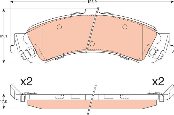 TRW GDB4454 - Гальмівні колодки, дискові гальма autocars.com.ua