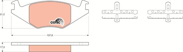 TRW GDB463 - Тормозные колодки, дисковые, комплект avtokuzovplus.com.ua