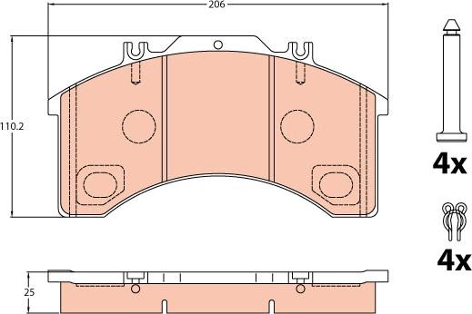 TRW GDB5022 - Тормозные колодки, дисковые, комплект avtokuzovplus.com.ua