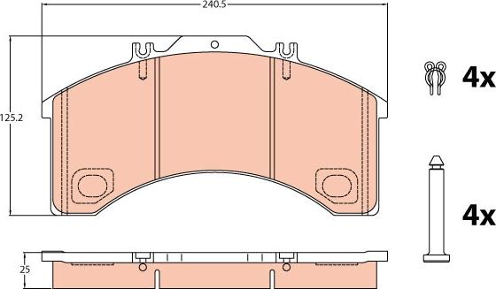 TRW GDB5024 - Тормозные колодки, дисковые, комплект avtokuzovplus.com.ua