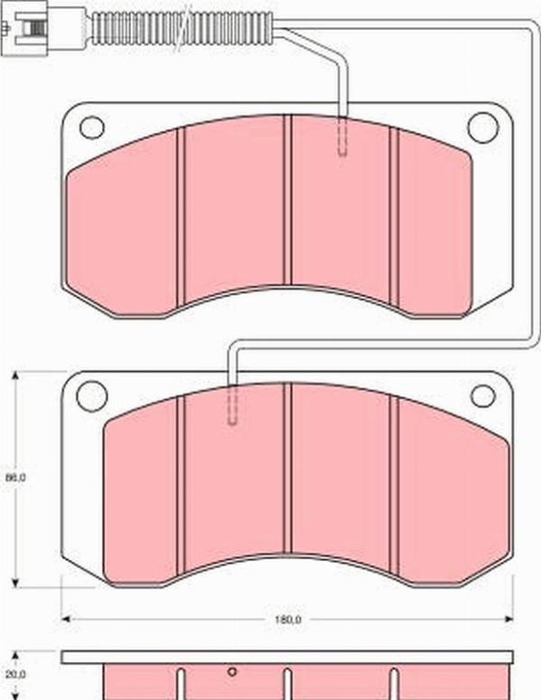 TRW GDB5052 - Гальмівні колодки, дискові гальма autocars.com.ua