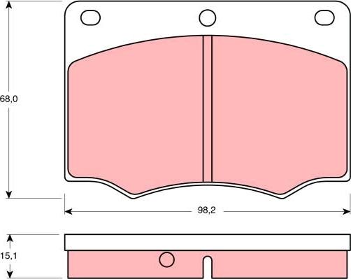 TRW GDB674 - Тормозные колодки, дисковые, комплект avtokuzovplus.com.ua