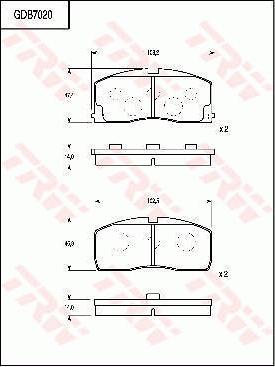 TRW GDB7020AT - Тормозные колодки, дисковые, комплект avtokuzovplus.com.ua