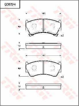 TRW GDB7044 - Гальмівні колодки, дискові гальма autocars.com.ua