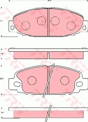 TRW GDB7104 - Гальмівні колодки, дискові гальма autocars.com.ua