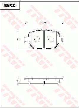 TRW GDB7230DT - Гальмівні колодки, дискові гальма autocars.com.ua