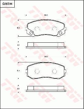 TRW GDB7244 - Гальмівні колодки, дискові гальма autocars.com.ua